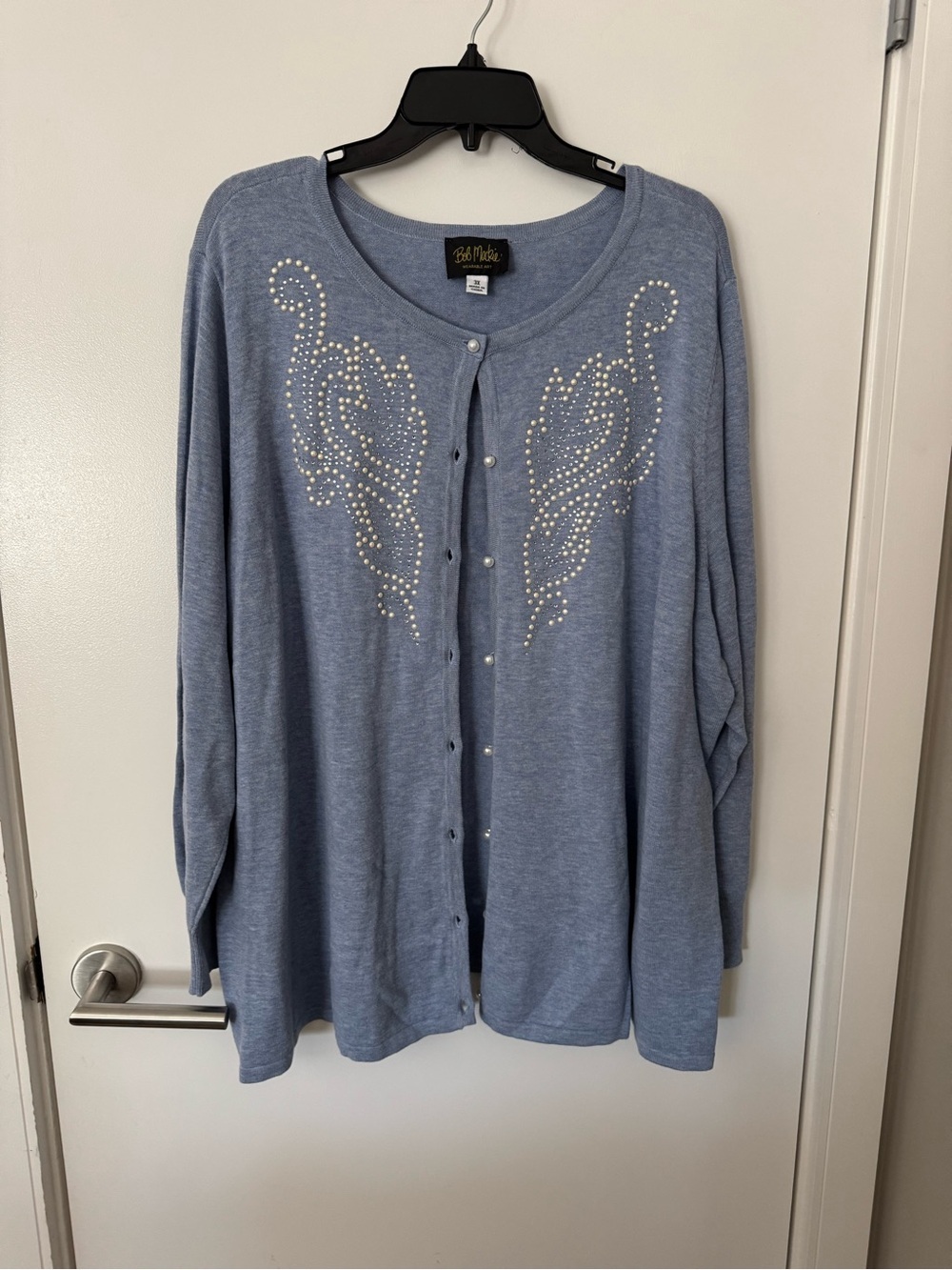 Bob Mackie Light Blue Cardigan with Rhinestones size 3x